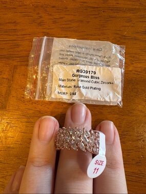 Bomb Party Gorgeous Bliss Rose Gold Cubic Zirconia Ring - Size 11